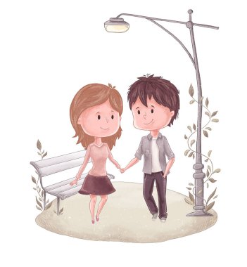 Man holds woman hand clipart