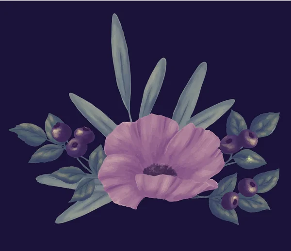 Bloemen. Boeket van papaver — Stockvector