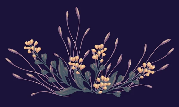 Ramo de flores de campo — Vector de stock