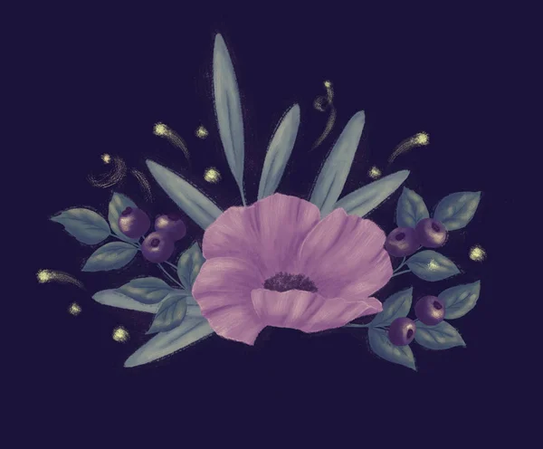 Blumen. Strauß Mohn — Stockfoto