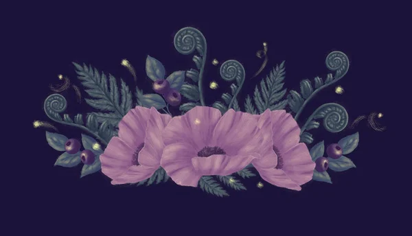 花.罂粟花束 — 图库照片