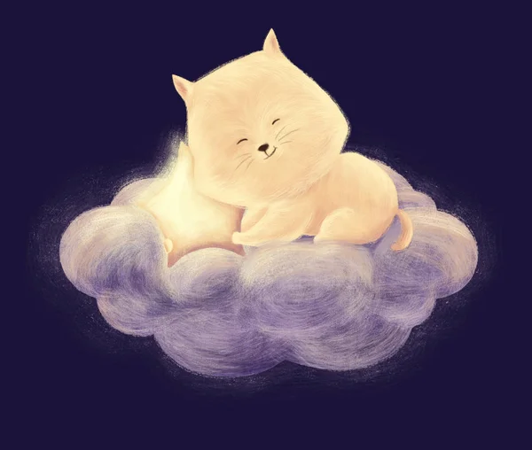 Katzenschlaf auf Wolke sieben — Stockfoto