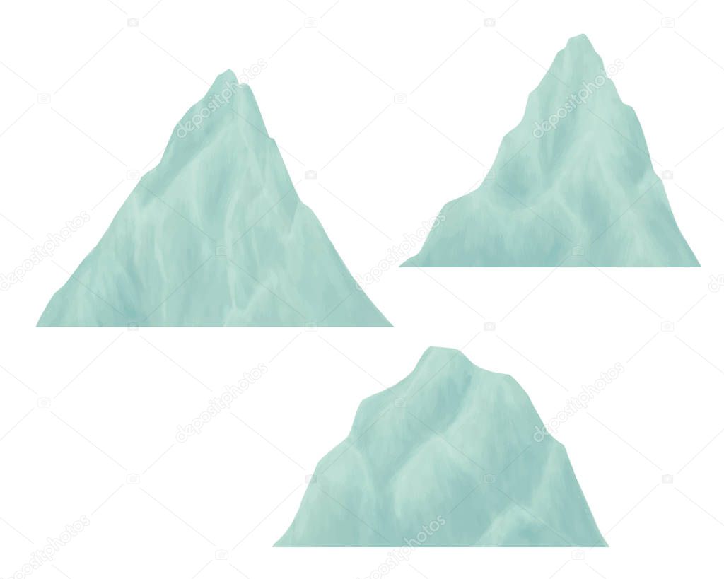 Mountain Illustration Set Landscape Element Outdoor And Camping Travel And Climbing Or Hiking Mountainous Geology Isolated On White Premium Vector In Adobe Illustrator Ai Ai Format Encapsulated Postscript Eps Eps Format