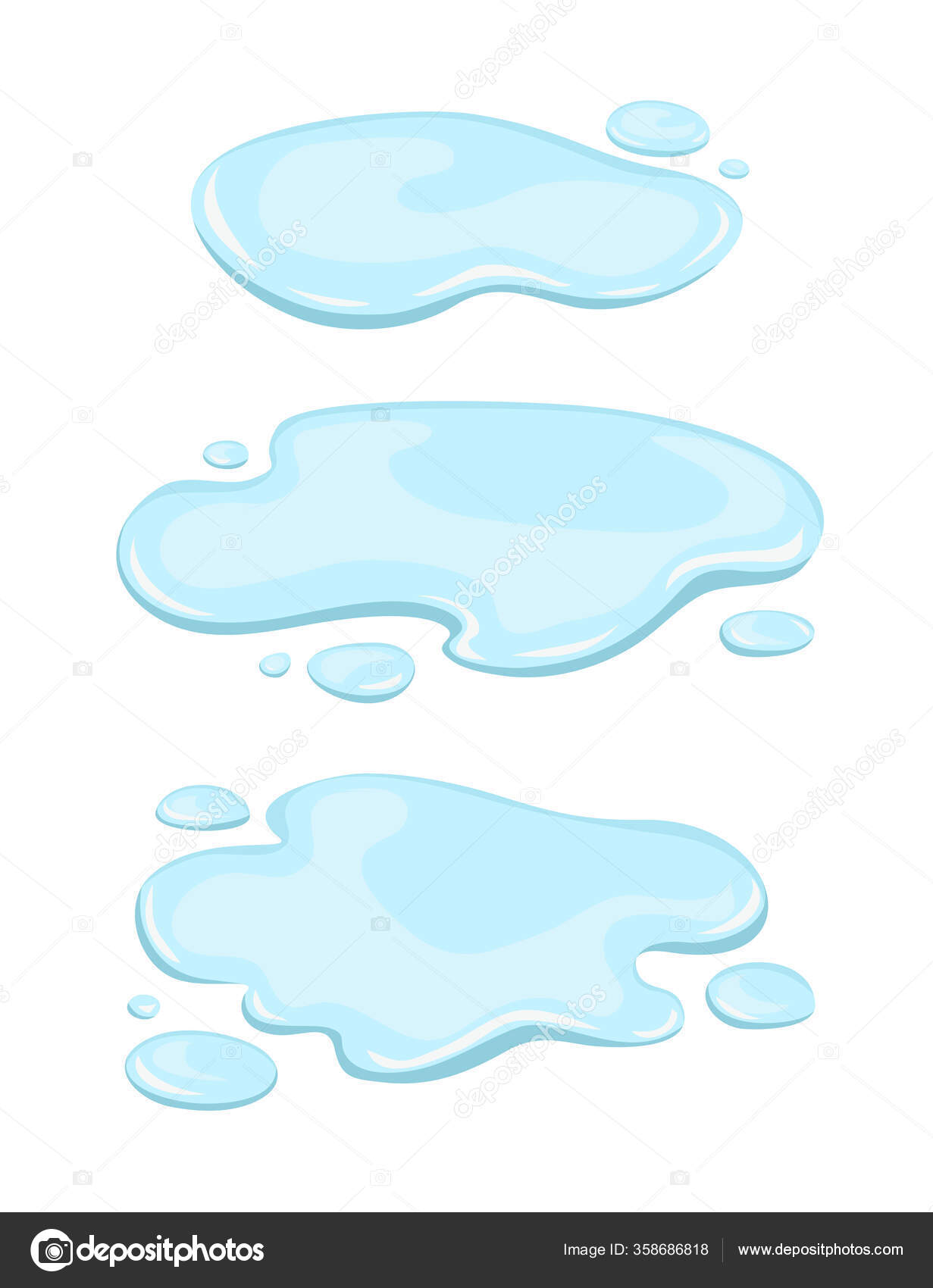Water puddle set. Liquid, vector cartoon style Stock Vector Image by ©nordfox #358686818 Water puddle set. Liquid, vector cartoon style Stock Vector Image by ©nordfox #358686818