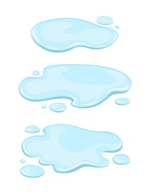 Su birikintisi hazır. Sıvı, vektör çizgi film biçimi