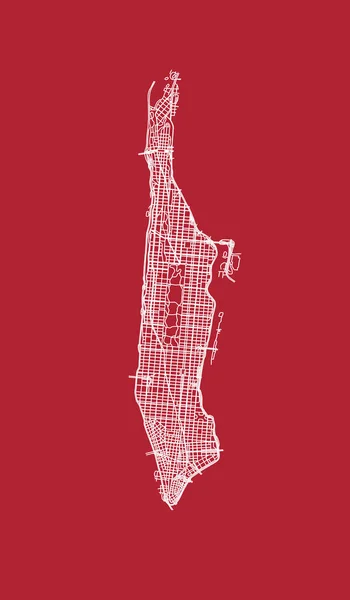 マンハッタンの街の地図. — ストックベクタ