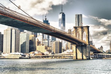 Manhattan ile brooklyn Köprüsü.
