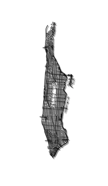 匹配的曼哈顿街道电子地图. — 图库矢量图片