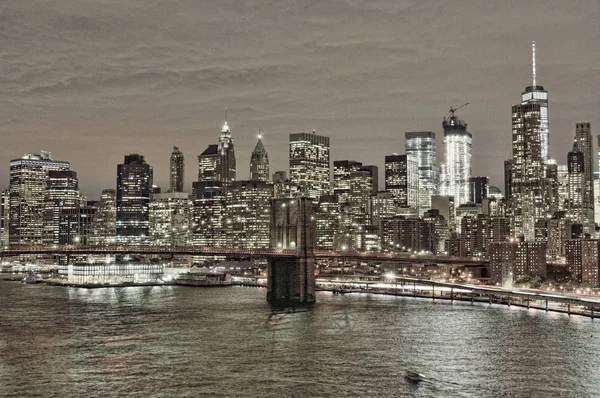 Noc nad Manhattanu. — Stock fotografie