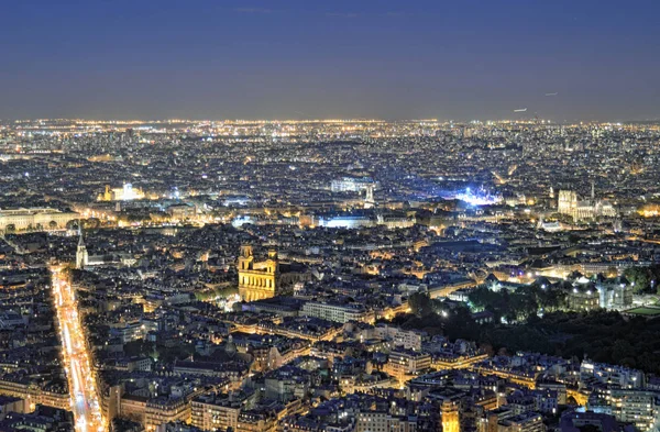Noche París desde arriba . — Foto de Stock