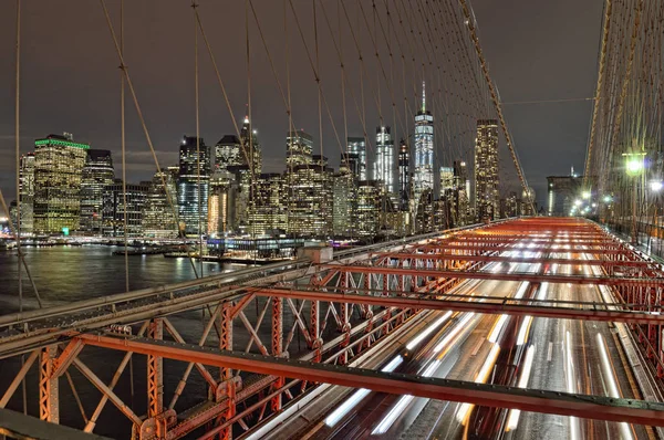 Nacht over een Manhattan. — Stockfoto