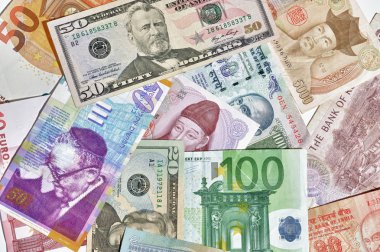 Çeşitli para birimleri banknot.