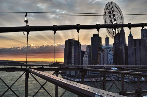New York'ta gün batımı. — Stok fotoğraf