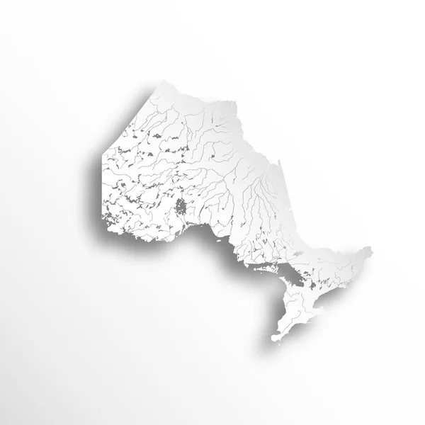 Mapa de Ontario con ríos y lagos . — Vector de stock