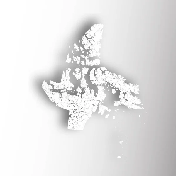 Mapa de Nunavut con ríos y lagos . — Vector de stock