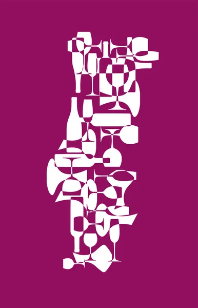 Şarap arka planı, ülkelerin şarap üreticilerinin stilize haritaları. Portuga — Stok Vektör