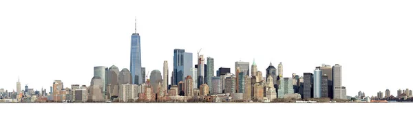 Manhattan silueti beyaz izole. — Stok fotoğraf