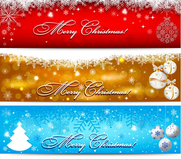 kerst banner met sneeuwvlokken set 