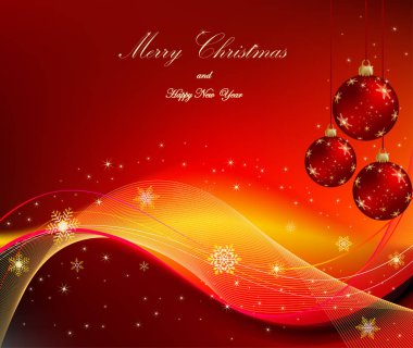 kar taneleri ile Noel arka plan tebrik kartı
