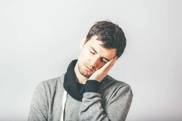 Homem Dorme Seu Braço — Fotografia de Stock