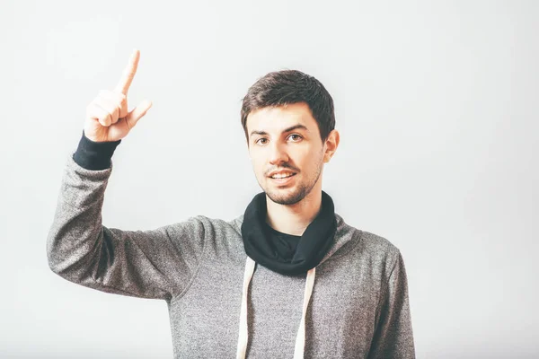 Man Shows His Index Finger — Stock Photo, Image