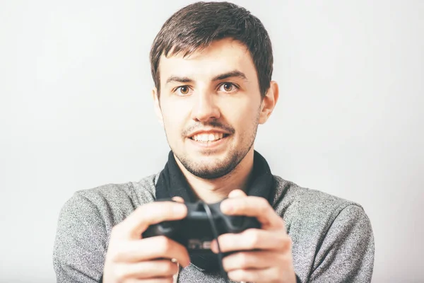 Een Man Met Een Joystick — Stockfoto