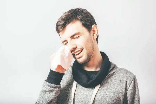 Man Crying Photo Studio Background — Stock Photo, Image