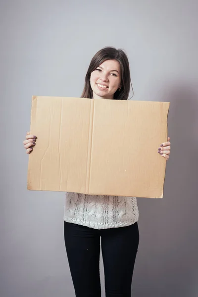 Girl Holding Poster — Stock Photo, Image