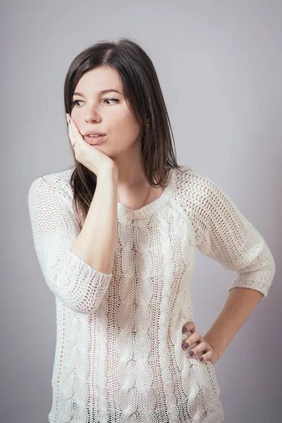 Ragazza Appoggiato Testa Mano — Foto Stock