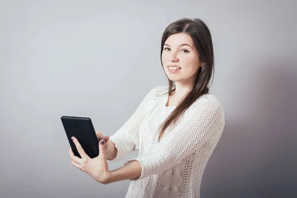 Chica Con Tableta —  Fotos de Stock