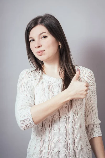 Chica Mostrando Pulgares Hacia Arriba — Foto de Stock