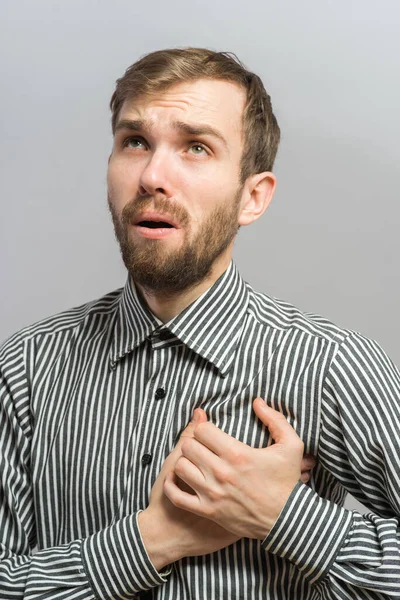 Young Man Suffering Heart Pain — Stock Photo, Image