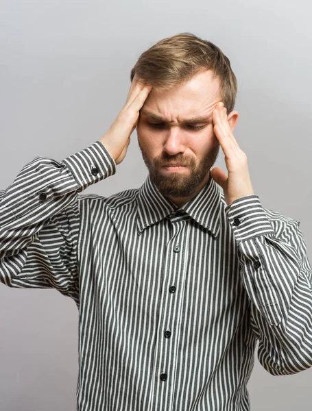 Retrato Joven Triste Preocupándose Sintiendo Dolor —  Fotos de Stock