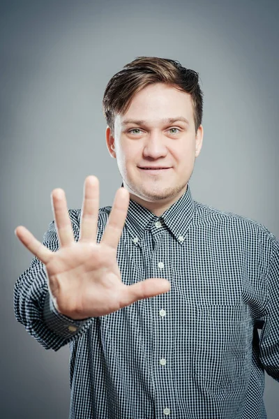 Serious Young Man Studio — Stock Photo, Image