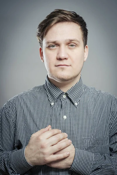 Man His Hand Heart Taking Oath — Stock Photo, Image