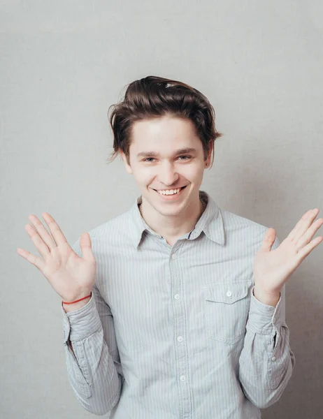 Young Man Throws His Hands — Stock Photo, Image