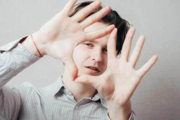 Focus Frame Executive Making His Hands — Stock Photo, Image