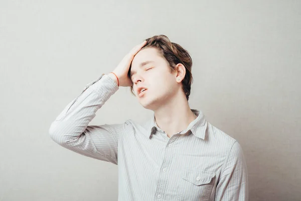 Man Headache Photo Studio — Stock Photo, Image