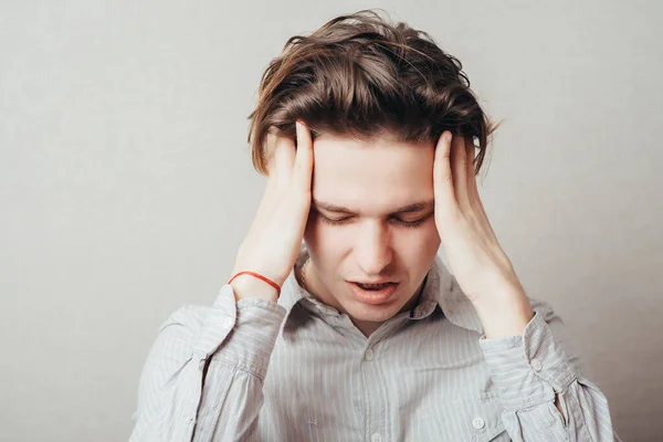 Males Sore Headache Photo Studio — Stock Photo, Image