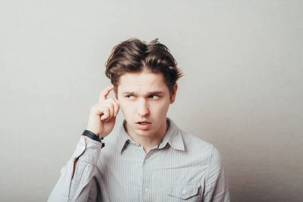 Young Man Thinking Photo Studio — Stock Photo, Image