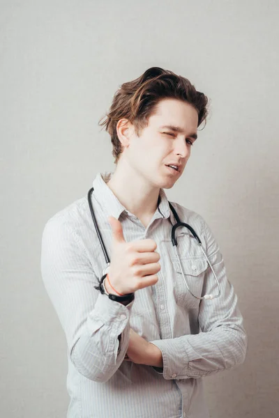 Mužský Lékař Stetoskopem — Stock fotografie