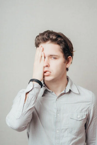 Man Having Headache Photo Studio — Stock Photo, Image