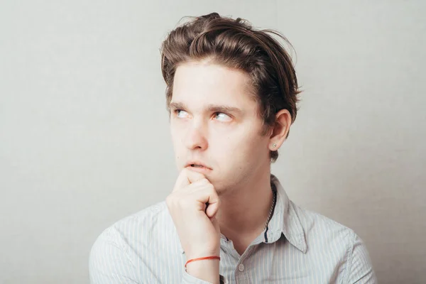 Young Man Thinking Photo Studio — Stock Photo, Image