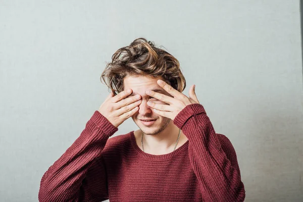 Man Covers His Face — Stock Photo, Image