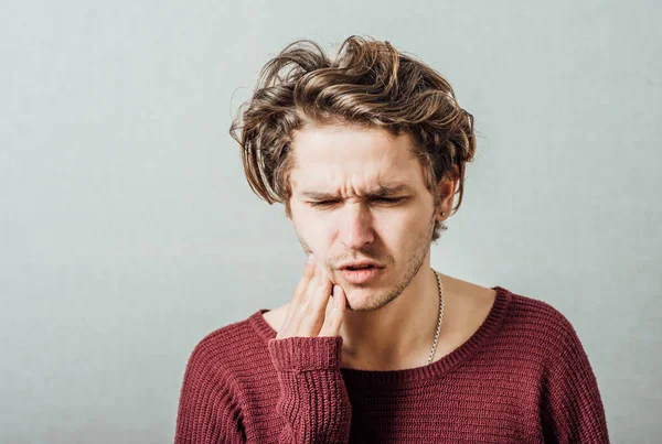 Portrait Young Man Toothache — Stock Photo, Image