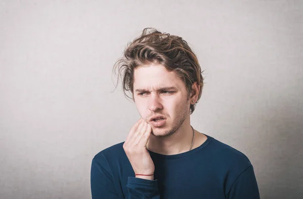 Portrait Young Man Toothache — Stock Photo, Image