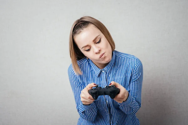 Jong Meisje Ontspannen Het Spelen Van Video Games — Stockfoto