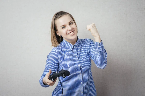 Jong Meisje Ontspannen Het Spelen Van Video Games — Stockfoto