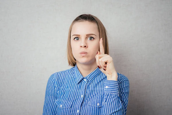 Chica Ocurrió Idea Levantó Dedo — Foto de Stock