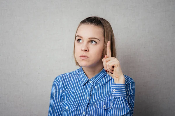 Chica Ocurrió Idea Levantó Dedo — Foto de Stock